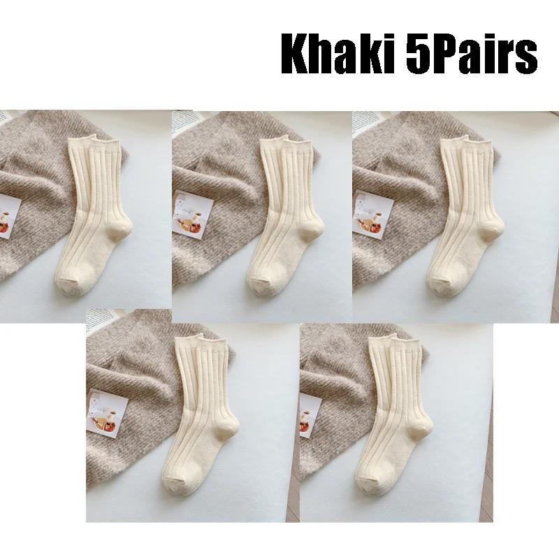 Novas meias de inverno femininas, meias de lã de caxemira, grossas, quentes, meias femininas, meias japonesas, moda harajuku, cor sólida, meias térmicas longas