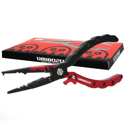 Umibozu Fishing Pliers Fishing Pliers Needle Remover Rustproof Line Cutter Lightweight Carabiner Rope Included Red (1. & Black)