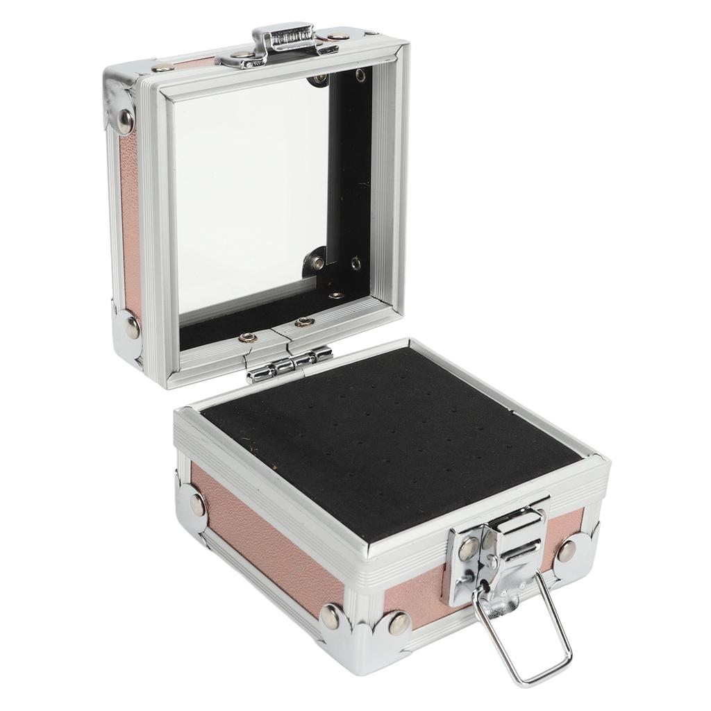 Nail Drill Bits Holder Container 25 Holes Aluminum Alloy Nail Grinding Bits Storage Box Organizer Multicolor
