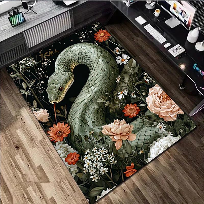 1Pc Animal Flowers Print Rug - Home Decoration Carpet For Living Room Bedroom Flooring Computer Chair Area Rug