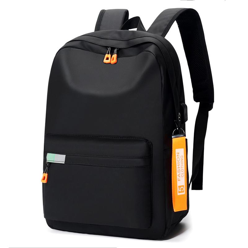 

Мужской водонепроницаемый деловой рюкзак - многофункциональная нейлоновая сумка для ноутбука с USB-портом для зарядки чёрный