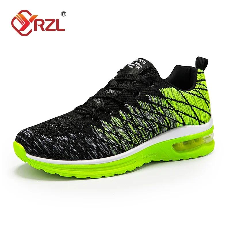 YRZL Sport Running Shoes Men's Flat Mesh Breathable Walking Man Casual Sneakers Comfortable Outdoor Trainer Race Sneaker for Men