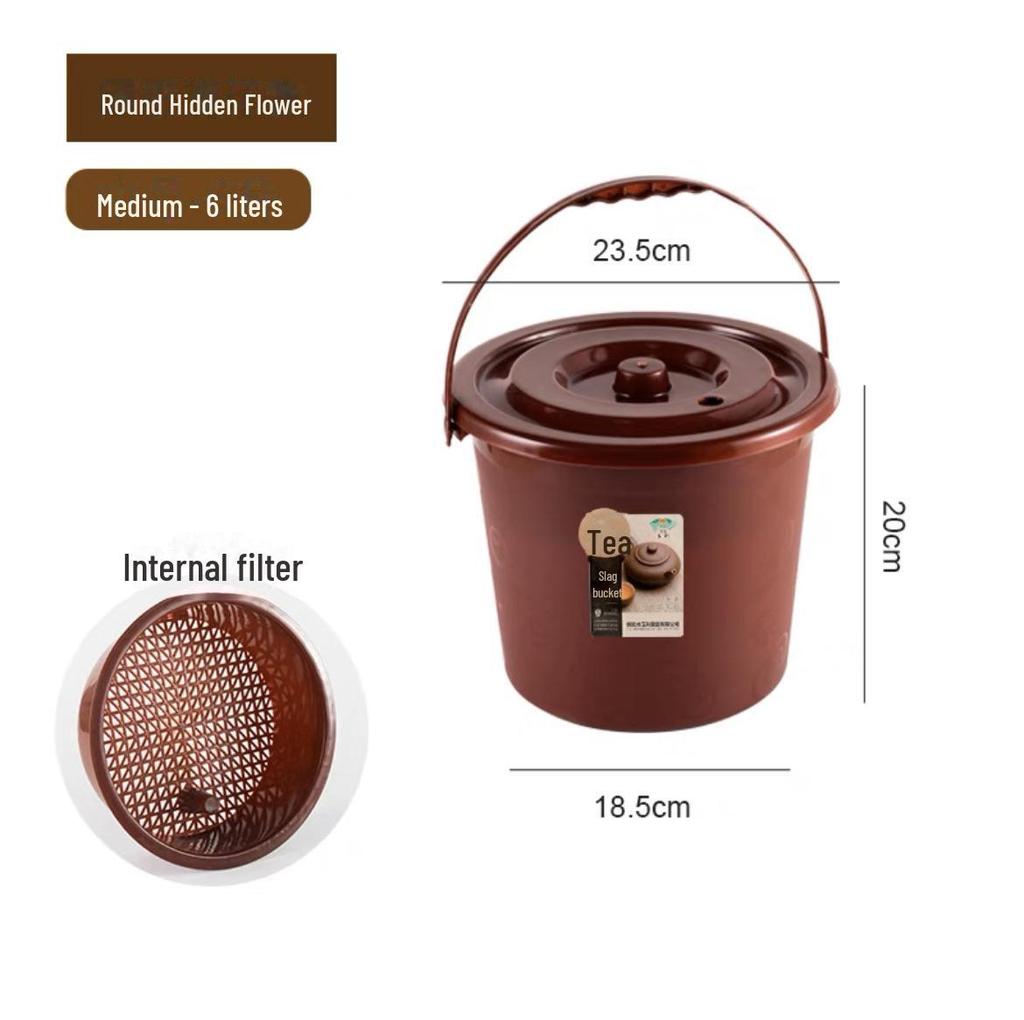 Kung Fu Tea Set Accessory: Tea Dregs Drainage Bucket and Tea Tray Waste Container for Tea Ceremony