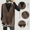LrisIuza Echo Knit Sweater Spring Plus Long Solid Sleeveless Loose Korean Winter Women's Vest, Vest, Vest, Size, Vest, Color, Lightweight, Top,