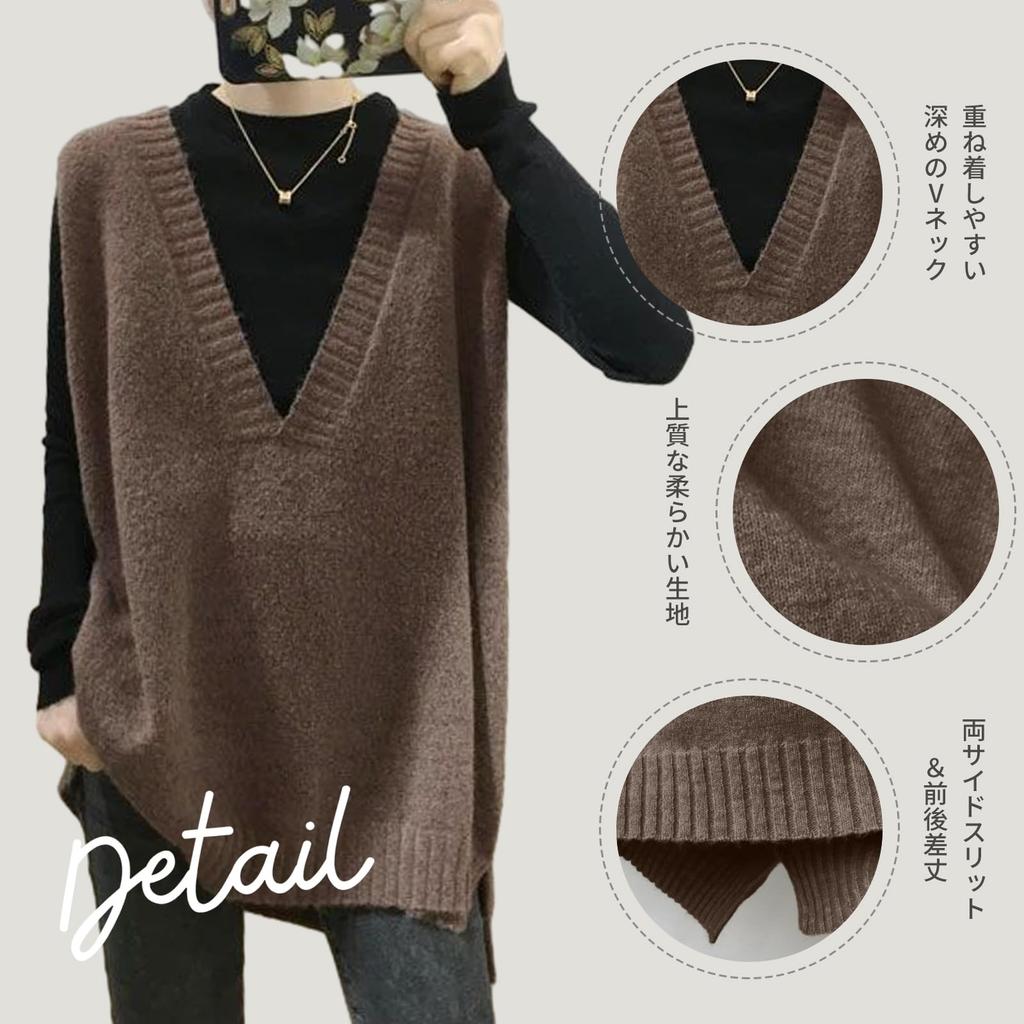 LrisIuza Echo Knit Sweater Spring Plus Long Solid Sleeveless Loose Korean Winter Women's Vest, Vest, Vest, Size, Vest, Color, Lightweight, Top,