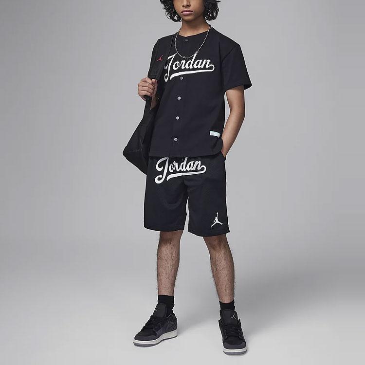 Jordan MJ Flight Logo Print Mesh Shorts Kids Shorts Black HM4741-010