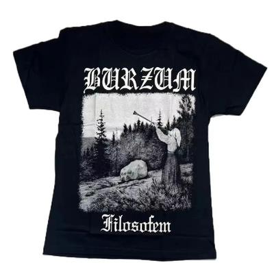 BURZUM Filosofem Norveç Siyah Metal Baskılı Erkek ve Kadın Saf Pamuk Kısa Kollu Tişört Yüksek Kalite Lüks Marka