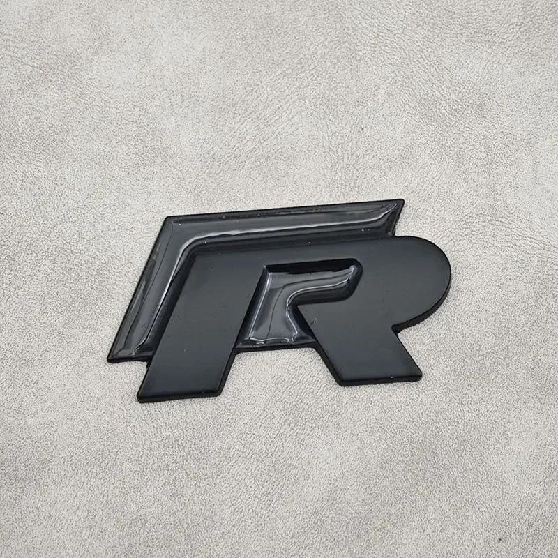BSL1 Emblems 3D Metal R Line R Logo Front Grill Emblem Car Rear Trunk Sticker For Volkswagen VW R Line Golf 4 5 6 7 Touran Polo Acces ld2
