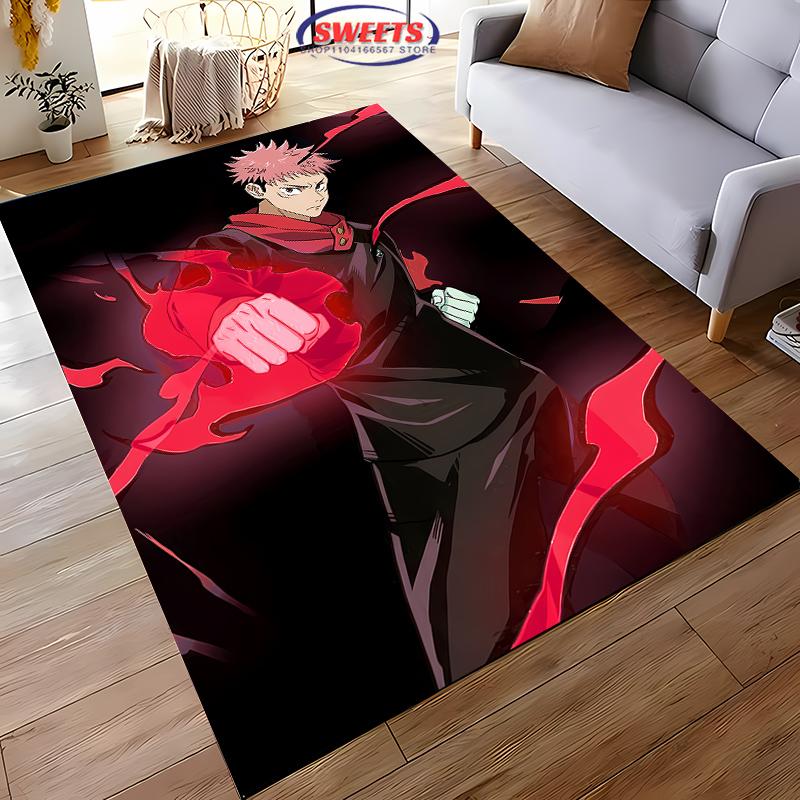 Jujutsu Kaisen Yuji Itadori Carpet! Bedroom Floor Living Room Bed Mat,Non-slip Exquisite Home Decor,Durable Machine Washable Rug