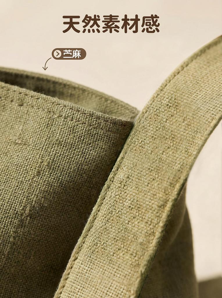 [BgYeah] Perfect for Travel, Commuting, and Everyday Use. This Large-capacity Tote Bag Combines Natural Hempen and Cowhide Leather with a Zipper and