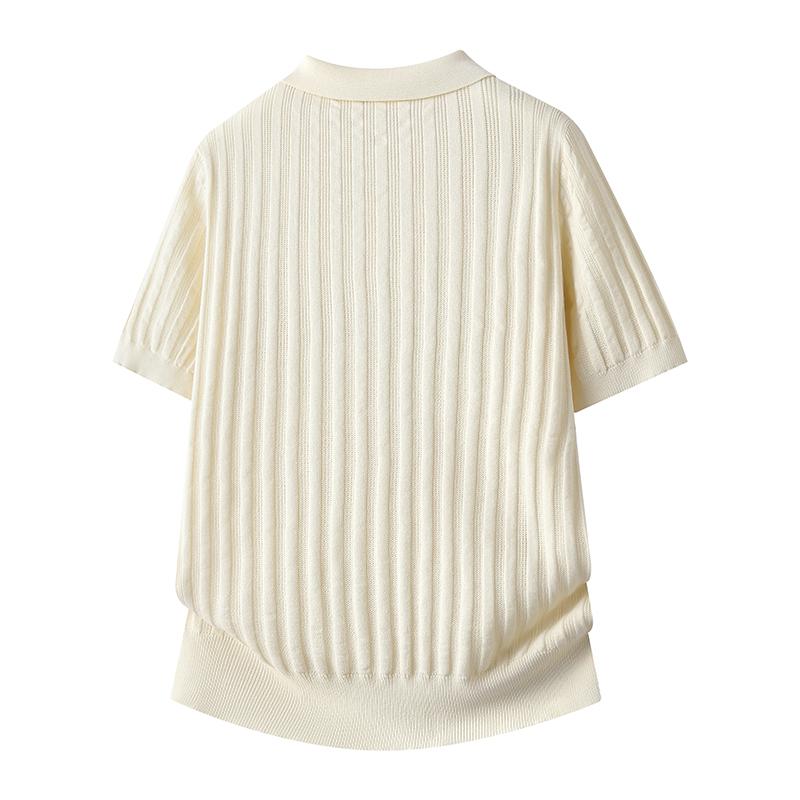Ice Silk Knitted Short-sleeved Polo Shirt Men's POLO Shirt Lapel T-shirt Breathable Half-sleeve