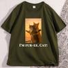 Lustiges Titanic Katze T-Shirt Lustiges Baumwolle Kurzarm Grafik-T-Shirt Lässiges Rundhals-T-Shirt Herrenkleidung Streetwear Y2k Tops
