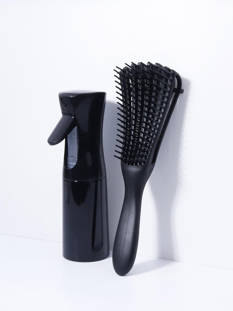 2pcs dry and wet scalp massage comb reduce fatigue exfoliation hair comb and hair spray bottle set Special for real hair wigs