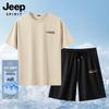 JEEP SPIRIT Men's Ice Silk Quick-Dry T-Shirt & Shorts Set
