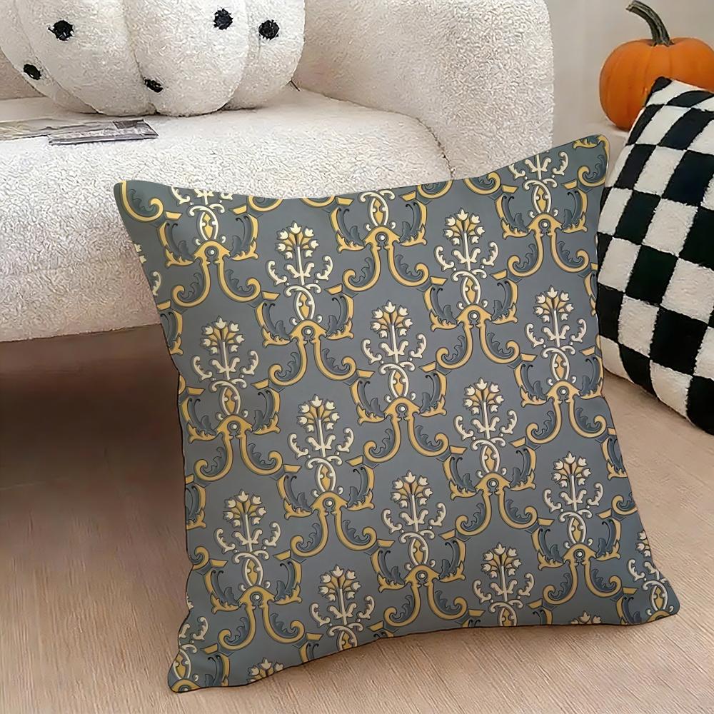 European Retro Cushion Cover Natural Linen Double Sided Print Throw Pillow Case for Sofa Couch Home Decor