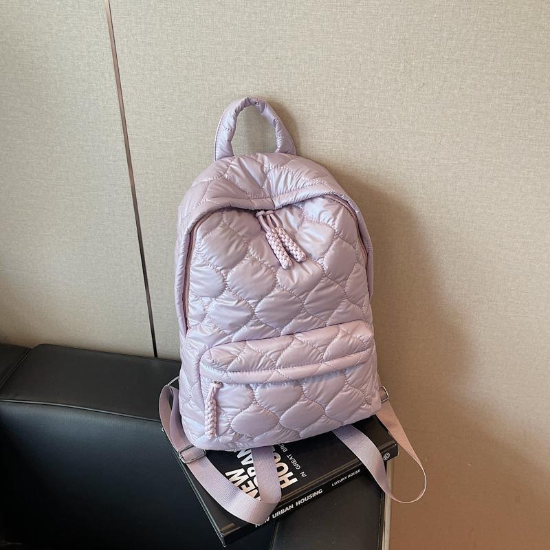 

Сумка из вышитой нитью ромба, летний рюкзак, новая повседневная сумка большой вместимости для студента колледжа, рюкзак. фиолетовый