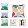 Cartoon Landscape Nordic Home Decoration Cartoon Bohemian Style Square Pillow Pillow Case Cushion