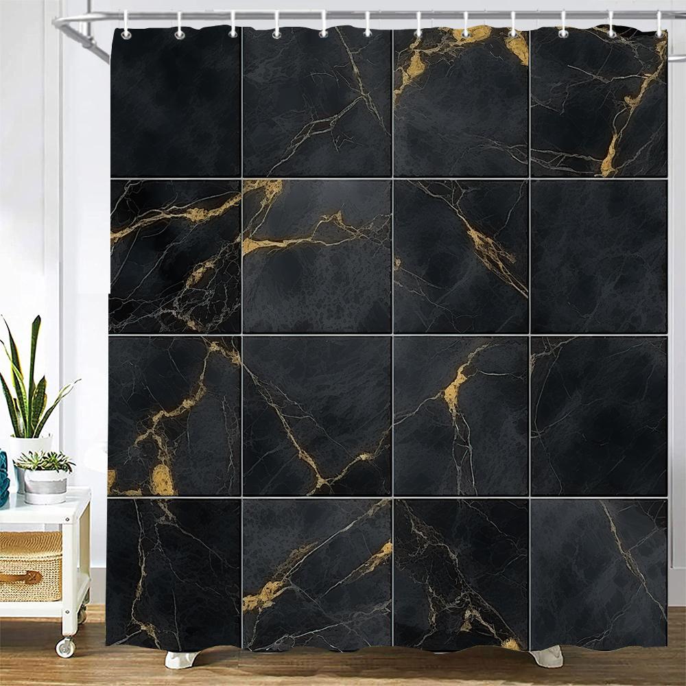 

Village Style Rock Brick Wall Retro Bathroom Shower Curtain Waterproof Polyester Fabric Home Decoration Art Bath Curtains W60H190(CM)-1 Pcs