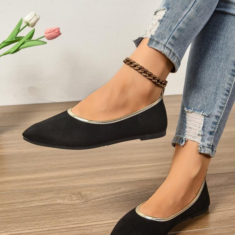 

Летние новые туфли-лодочки женские с острым носком, с мелким вырезом, из блестящей ткани, на мягкой подошве, противоскользящие, износостойкие, на плоской подошве 43 чёрный