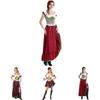 Oktoberfest Bayerisches Dirndl Bierkellnerin Cosplay Kostüm mit Puffärmeln