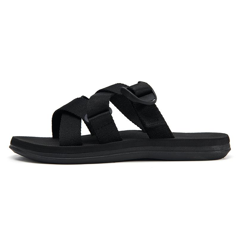 

Модная мужская обувь, винтажные нескользящие пляжные сандалии 2024 года, летние новые мужские сандалии без застежек, дорожные домашние шлепанцы, черные коричневые 39 чёрный