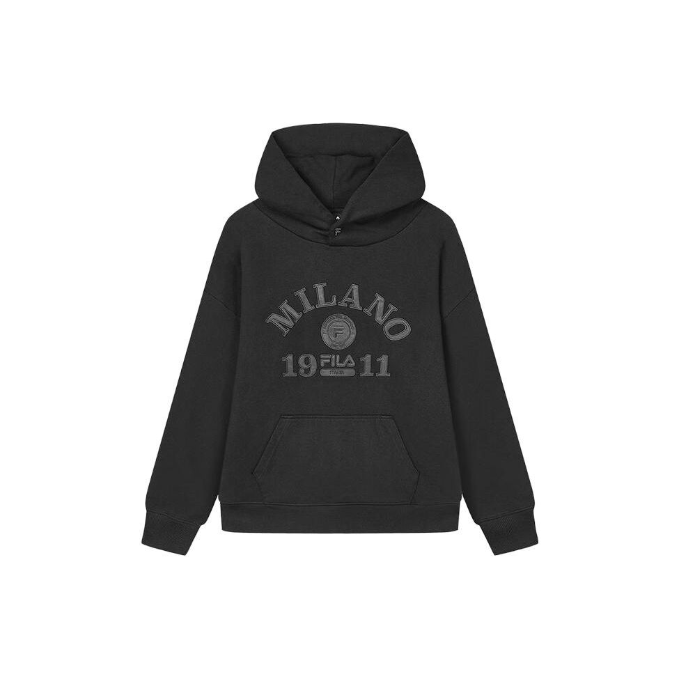 

Fila Толстовка с капюшоном из флиса с логотипом, унисекс, черная, F11U345202F-BK