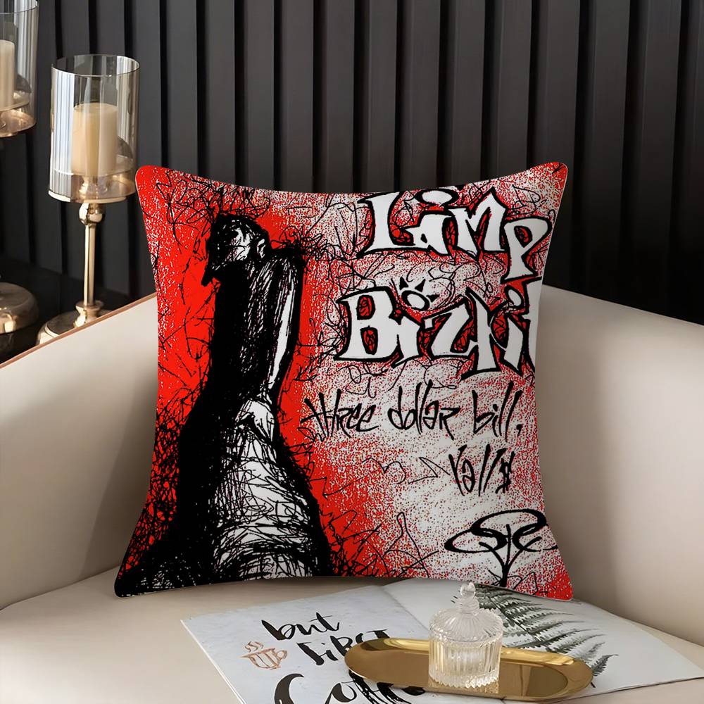 L-Limp Bizkit Music Pillow Case Home Dorm Chair Back Short Plush Double-sided Printing Office Nap Time Cushion Cover