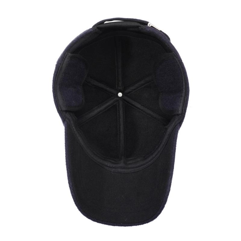 Hat Men's Winter Velvet Ear Protection Warm Cap for Middle-Aged and Elderly Father Outdoor Cold-Proof Baseball Cotton Cap