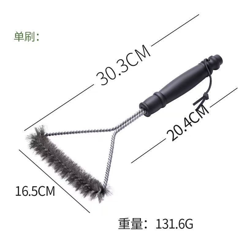 12 Inch Triangular Curly Brush BBQ Steel Wire Barbecue Brush, Grill Supplies Brush, Barbecue Grill, High Temperature Resistance