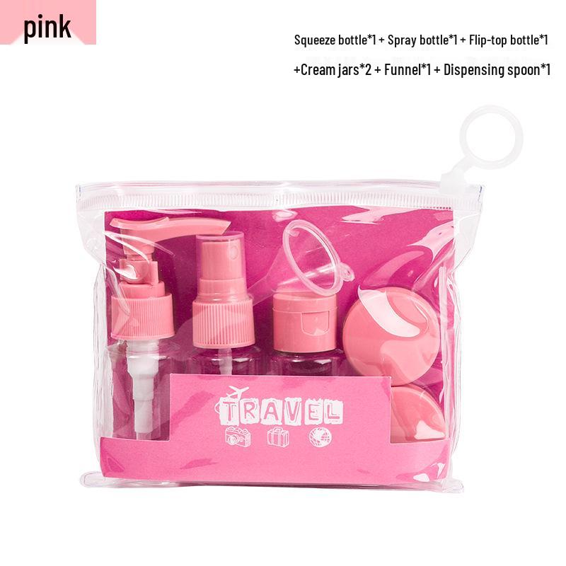 7-Piece Leak-Proof Refillable Bottle Set - Portable Spray & Lotion Containers for Travel & Business Trips