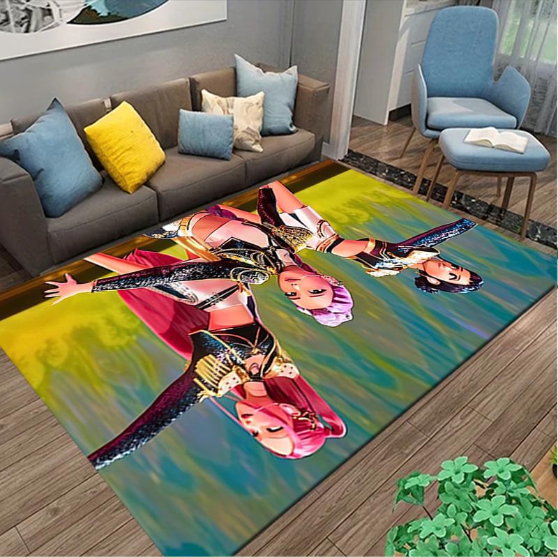 Kpop Dämonenjäger Teppich Ideal für Lesezimmer, Mehrzweck-Bürostuhl Sofa Teppich, Rutschfester Bedruckter Heimteppich