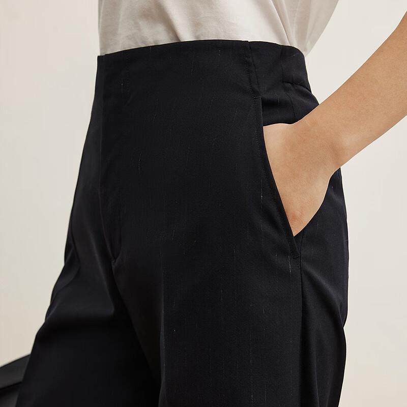 Less 2025 Autumn Merino Wool Straight Cropped Trousers