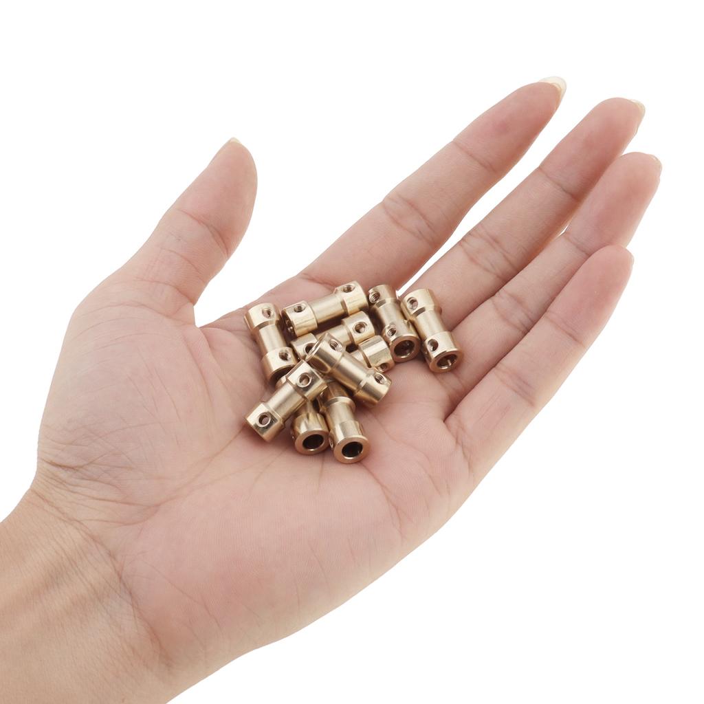 10 Pcs 5mm Brass Shaft Coupling Connector for 3D Printers Motor Accessories with Spanner Set Screws Shaft Extension Joint