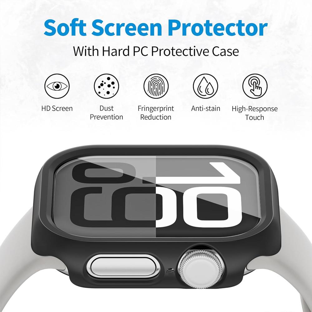 Schutzhülle für Apple Watch Case Serie 11 10 46mm 42mm Zubehör Smartwatch Schutz Hohl Hart-PC Stoßfänger iWatch 11 Schutz