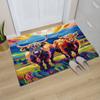 Alfombra de Cocina con Estampado de Vaca de las Tierras Altas para Sala de Estar, Comedor, Lavadero, Suelo de Baño, Balcón, Pasillo, Felpudo Antideslizante