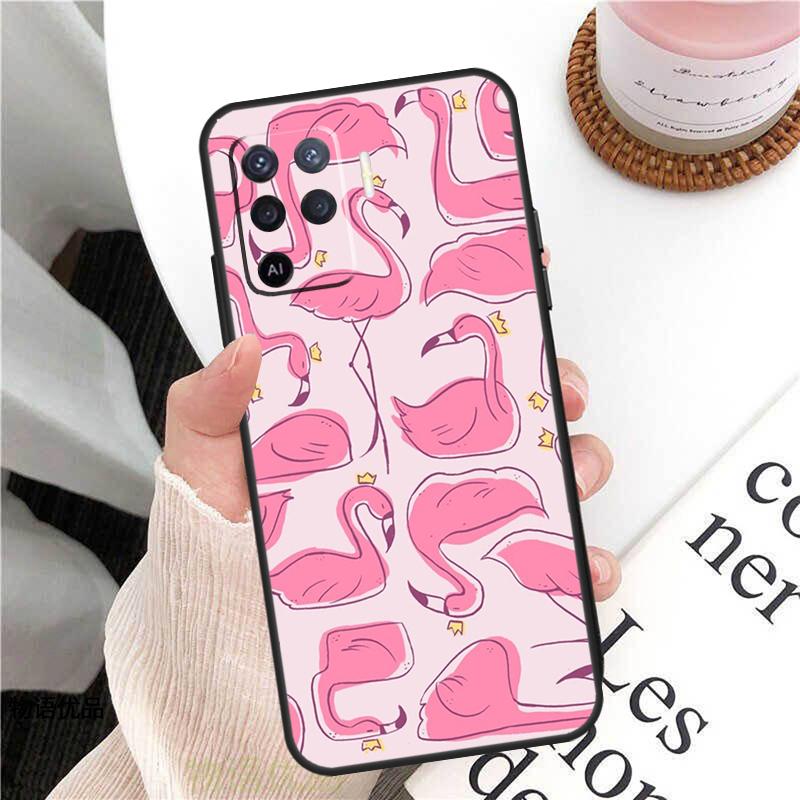 Flamingo Case For Oppo A58 A5 Pro A15 A16 A17 A57 A77 A94 A74 A54 A76 A96 A40 A60 A80 A18 A38 A78 A98