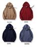 Unisex Long Sleeve Hooded Sweatshirt 350g Cotton Silk Blend Drop Shoulder Women's Blank Edition
