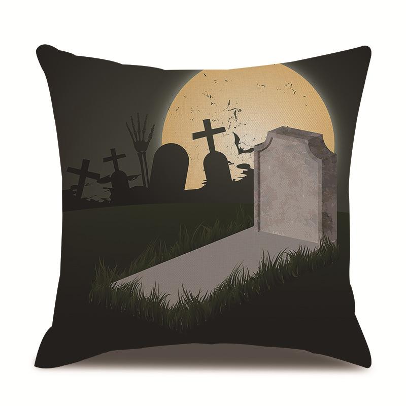 Halloween Linen Pillow Cover Printed Pillow Cover