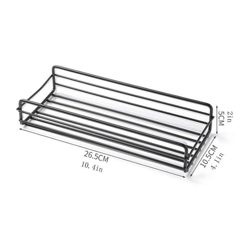 Wrought Iron Wall Mounted Storage Rack, Bathroom Storage Rack, Shower Basket, Kitchen Storage Rack, Punch-free Storage Rack