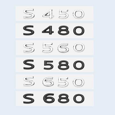 Neues Chrom Schwarzes Buchstaben S480 S580 S680 V12 Emblem für Benz Maybach S-Klasse Auto Kotflügel Kofferraum Heck W221 W222 Logo AufkleberG3