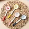 4pcs Ceramic Ice Cream Spoons, Extended Handle Dessert Spoons, for Eating Desserts and Ice Cream, Creatively Designed Spoons