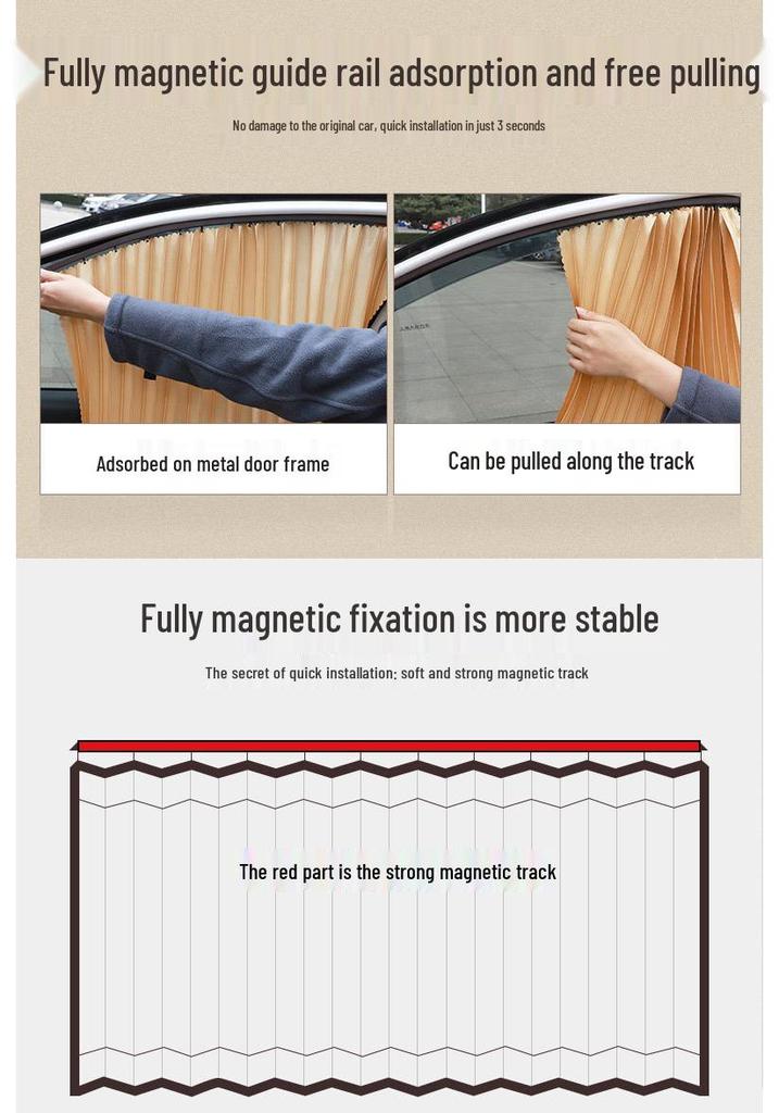 Magnetic Car Window Sunshade Curtains for Privacy and UV Protection
