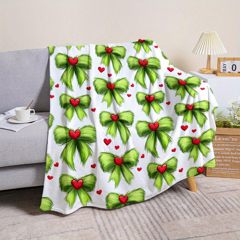 cozy christmas print flannel blanket soft warm versatile for couch bed car office camping gift throw