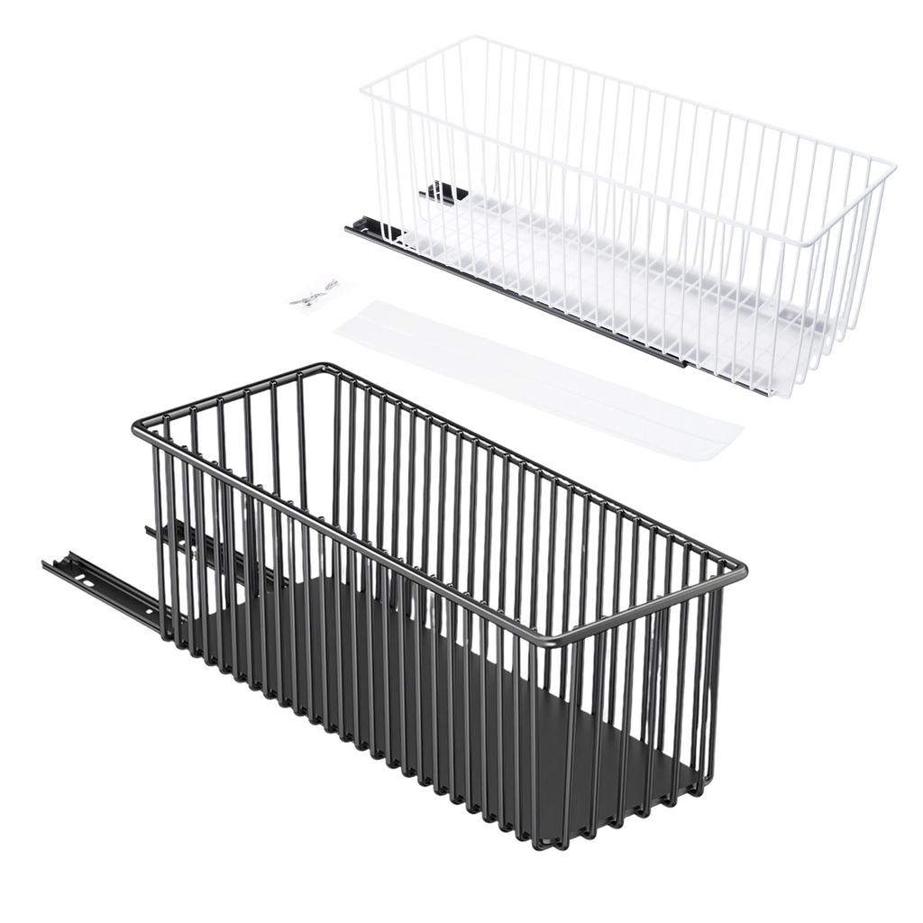 Retractable Storage Basket For Home Organization Ideal For Kitchen Cabinets And Bathroom Shelves Carbon Steel Design