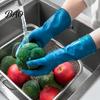 Winter Household Cleaning Gear PVC Rubber Gloves, Thickened with Warm Fleece Lining Dishwashing Non Slip Dish Washing Mitts Waterproof Anti-Slip