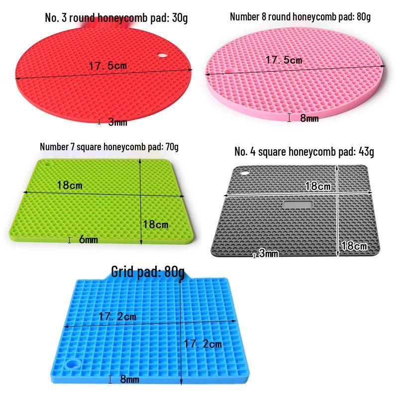 Thickened Silicone Honeycomb Anti-Slip Heat-Resistant Pot Holder Mat