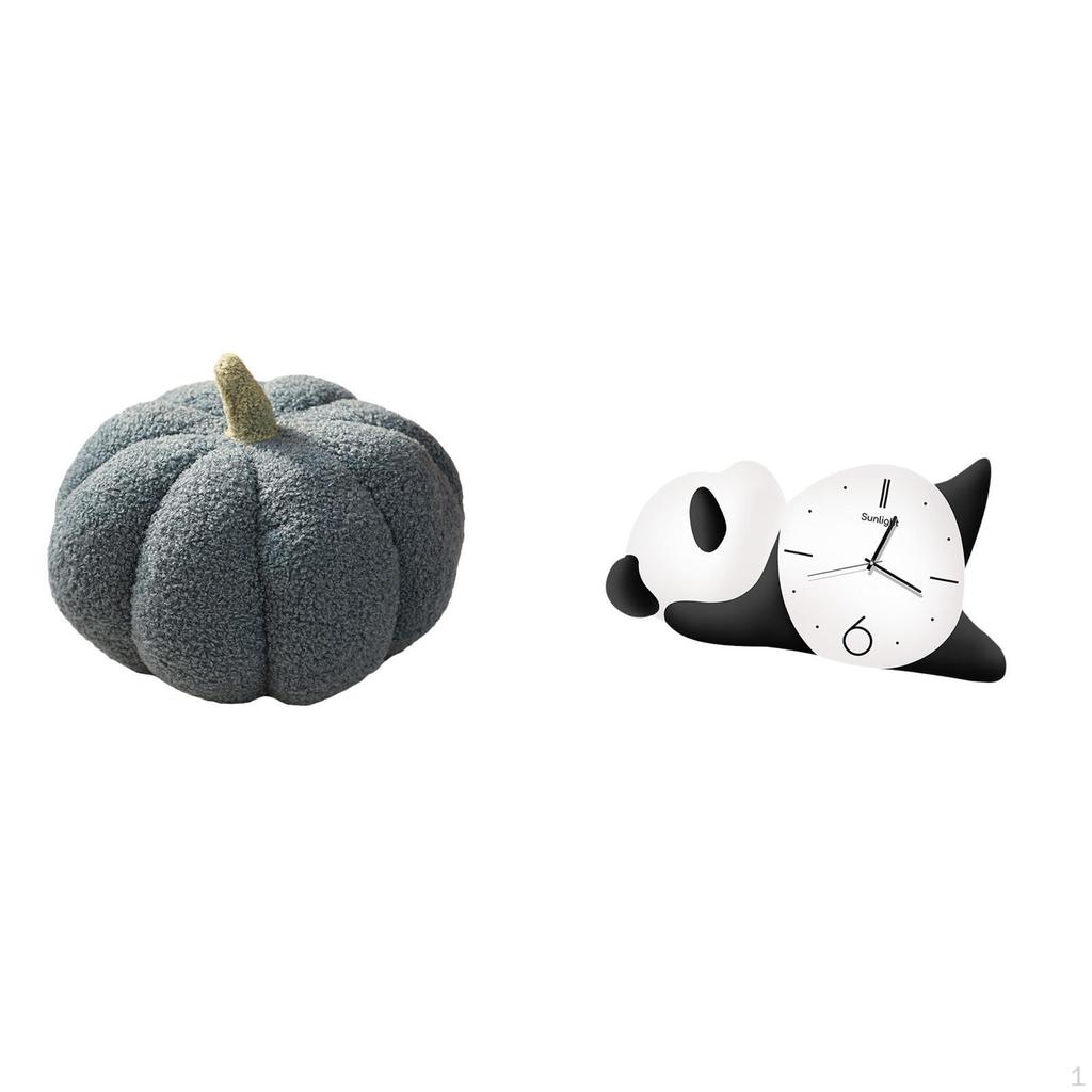 Halloween Pumpkin Panda Pillow Clock Decorative Sofa Cushion for Bed Bedroom Living Room Modern Cute