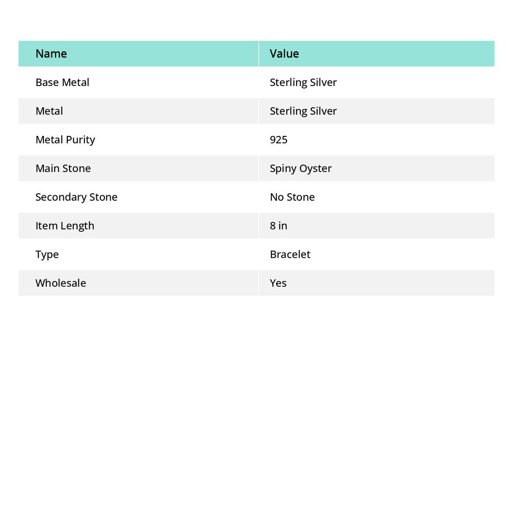 Spiny Oyster Gemstone Handmade 925 Sterling Silver Cuff Bangle Adjustable n4B20