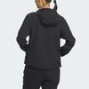 Adidas Brushed Shell Jacket Solid Color Logo Outdoor Fleece Lined Sports Hooded Softshell Jacket Women Jacket Black IL9013
