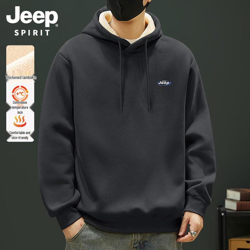 JEEP SPIRIT Men s Loose-Fit Sherpa Lined Hoodie L